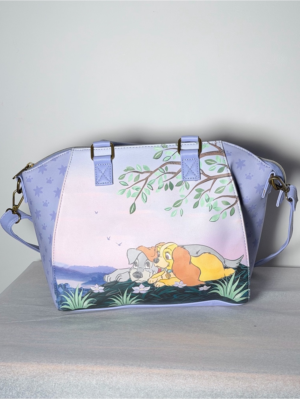 Disney Loungefly Lavender Lady & The Tramp Crossbody Satchel